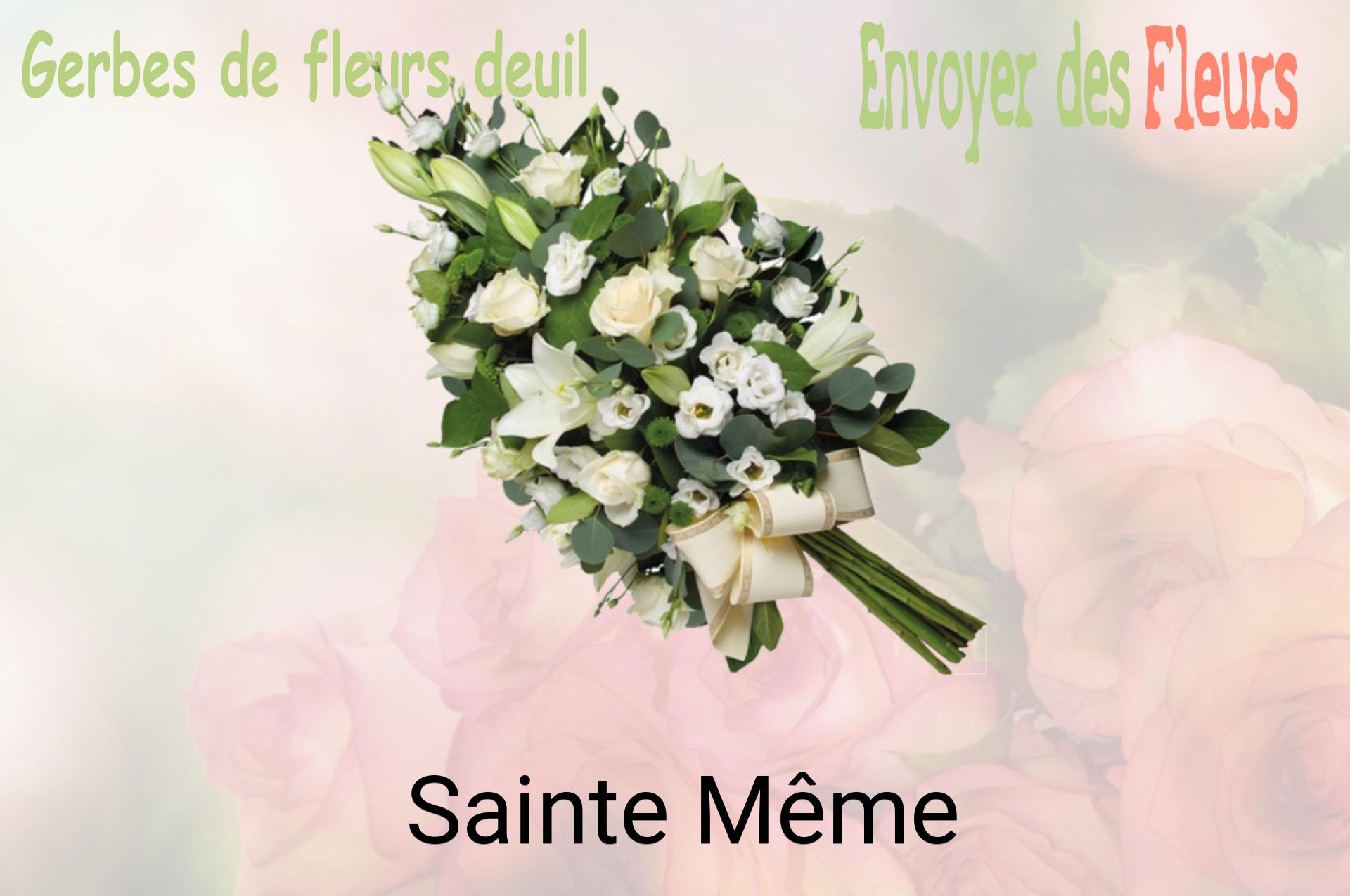 Gerbe de fleurs de deuil livrée à Sainte-Même